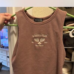 White Fox Boutique Brown Tank Top